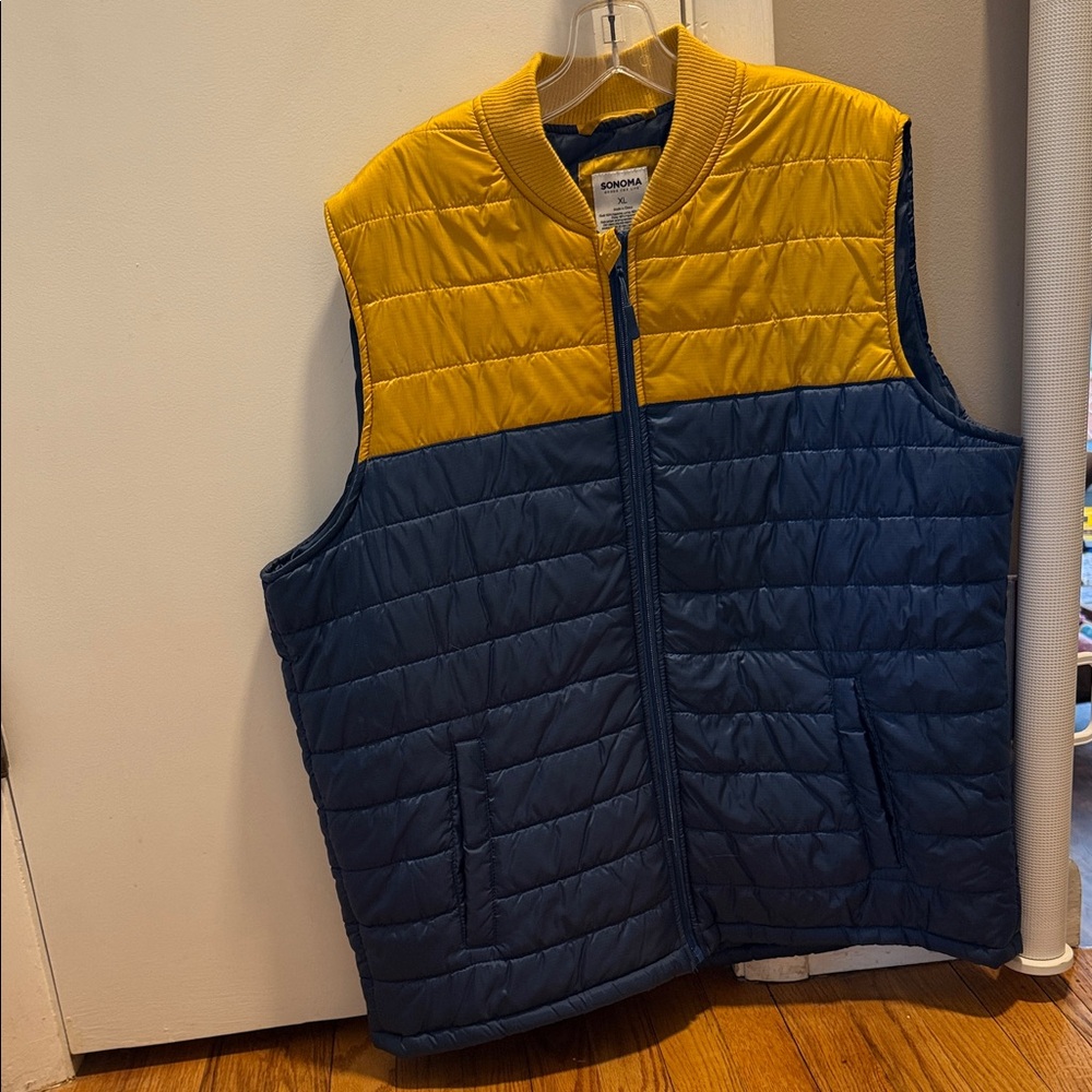 Goodfellow & Co Yellow and Blue Quilted Vest